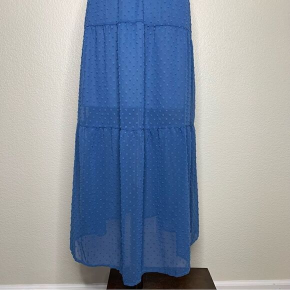 NWT Pretty Garden Blue Halter Tiered Maxi Dress - Picture 10 of 13
